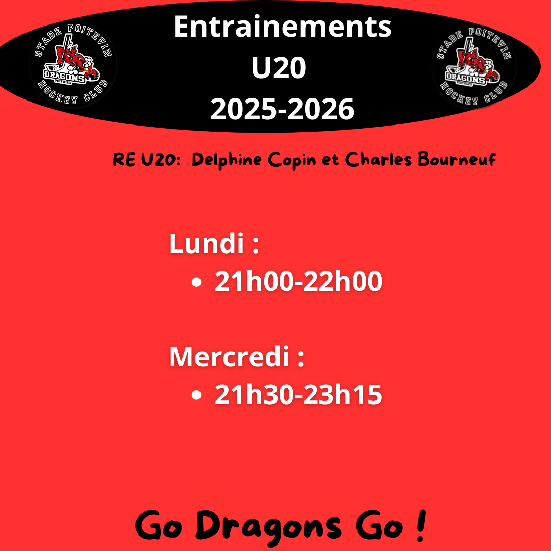 Stade Poitevin Hockey Club - 5 HORAIRES ENTRAINEMENTS U20 2025 26