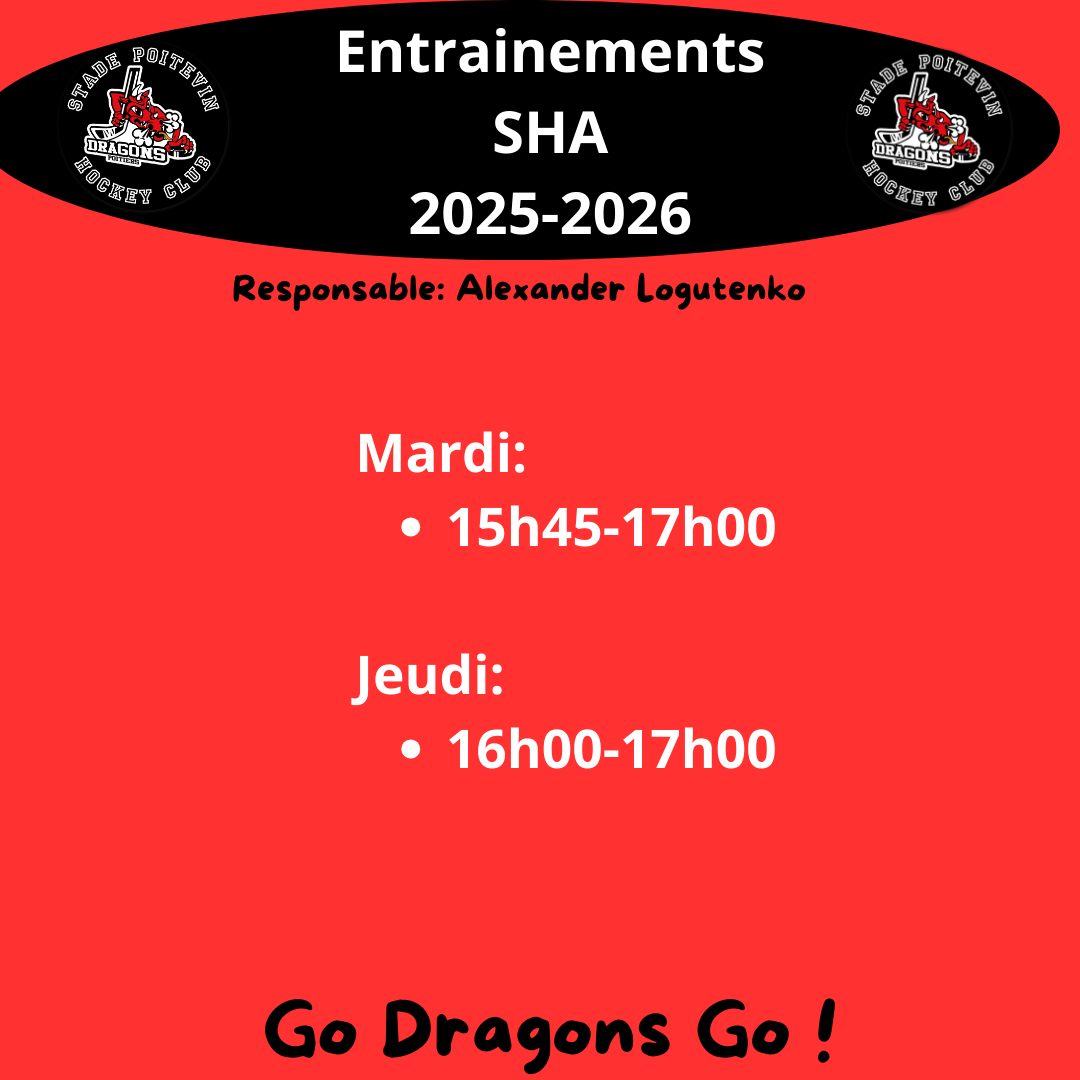 Stade Poitevin Hockey Club - 6 HORAIRES ENTRAINEMENTS SHA 2025 26