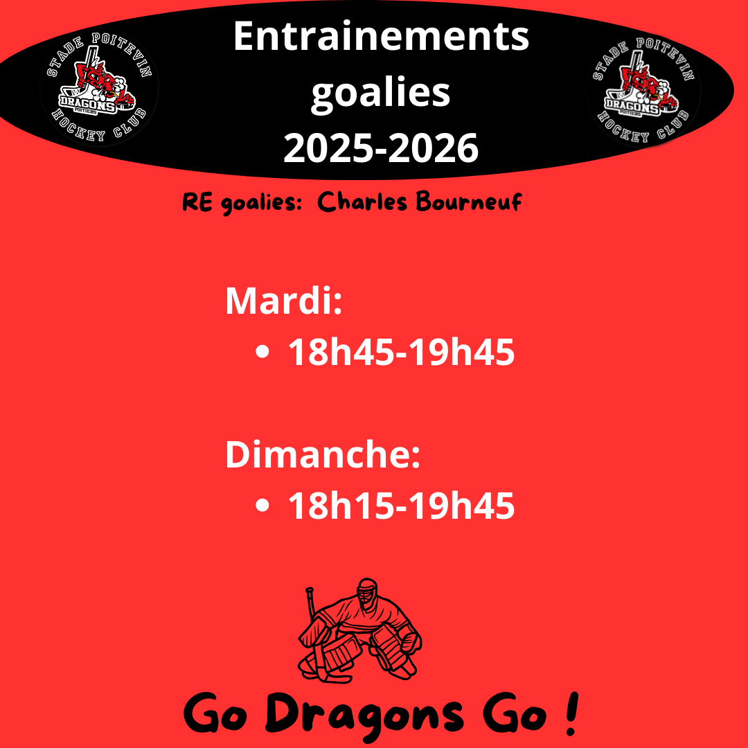 Stade Poitevin Hockey Club - 7 HORAIRES ENTRAINEMENTS GOALIES 2025 26