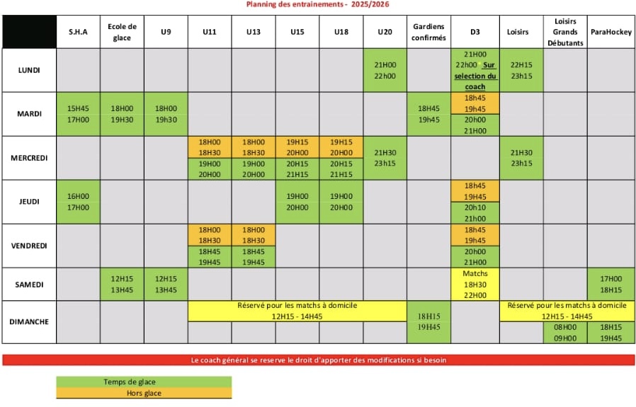 Le SPHC - PLANNING ENTRAINEMENTS SPHC 2025 2026 (1)