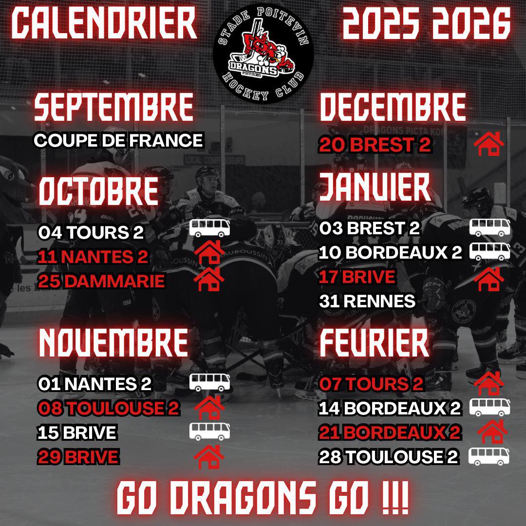La saison - CALENDRIER RECAP 2025 26 D3